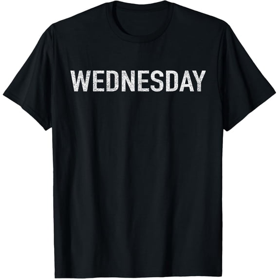 t-shirt DAYS of the WEEK tshirt series 'WEDNESDAY' distressed mens,black,women,funny,journey,Crew Neck, Short Sleeve,printing