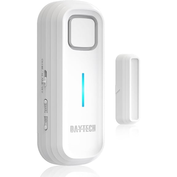 DAYTECH Fridge Door Alarm with Delay 1/2/3/4 mins Adjustable Close Windows Reminder 0 to 120 dB Refrigerator Alert Wireless Door Ajar Chime for Freezer Fridge Home 1 Set White