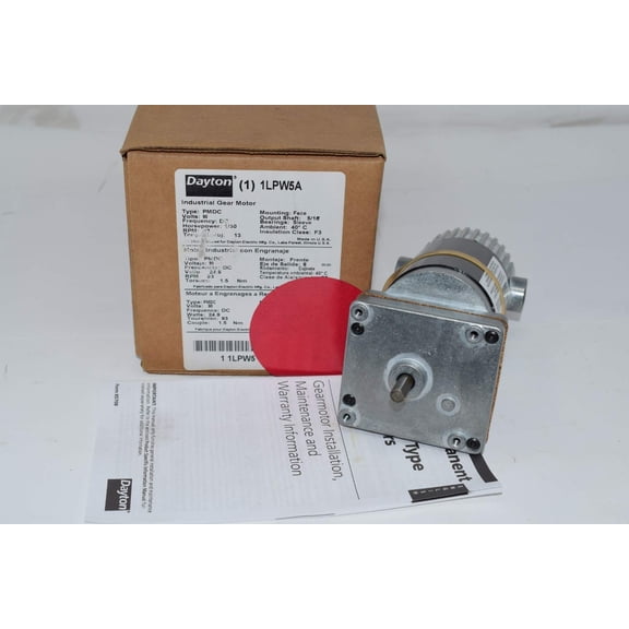 DAYTON 1LPW5 DC Gearmotor, 93 rpm, 90V, TENV CA3