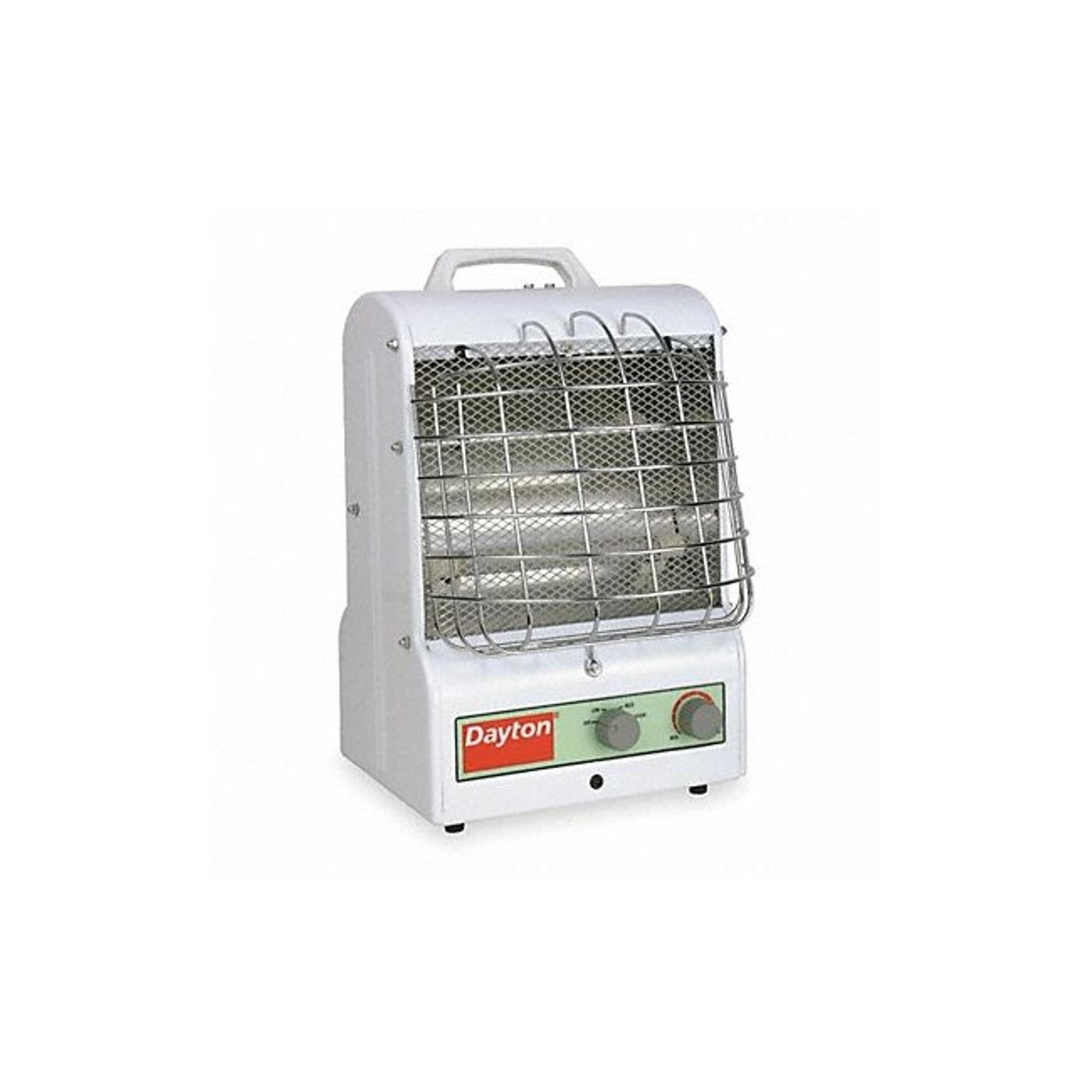 Dayton 11-1/2" x 11" x 15" Fan Forced/Radiant Non-Oscillating Electric Space Heater, White - 3VU31