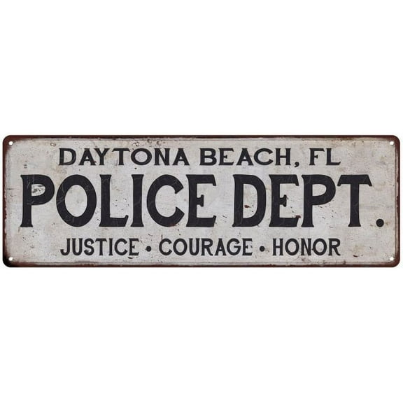 DAYTONA BEACH, FL POLICE DEPT. Home Decor Metal Sign Gift 6x18 206180012547