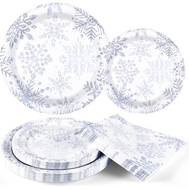 Christmas Paper Plates & Napkins Dinnerware Set - Holiday Party Supplies With Forks