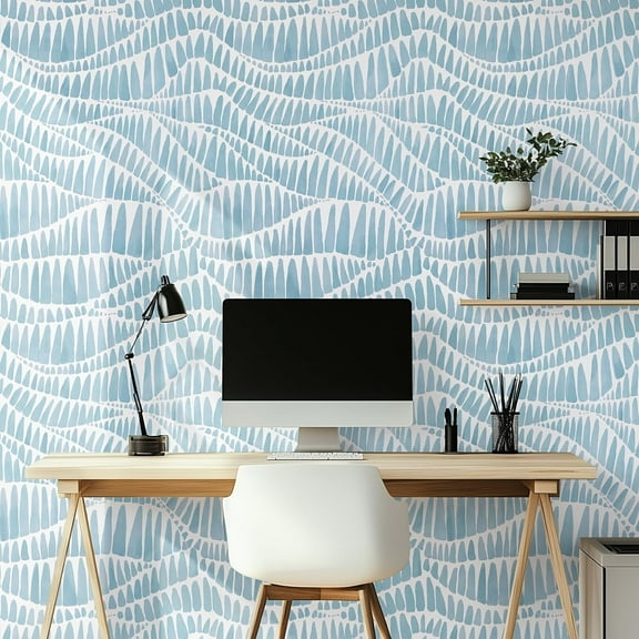 DAZLUT Modern Peel and Stick Wallpaper Self Adhesive Wallpaper Boho Contact Paper Blue Geometric Wallpaper Removable Decorative Wallpaper for Bedroom Bathroom Cabinets Decor Vinyl,17.3" x 394"