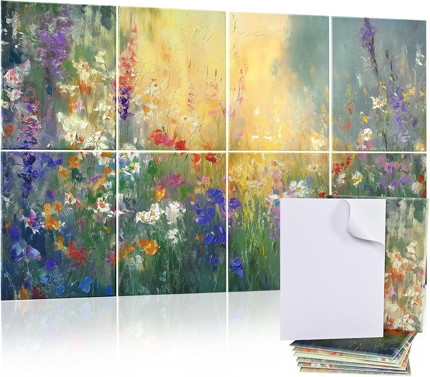 DAZLUTE 8 Pack Art Acoustic Panels, 48"X32" Self-Adhesive Soundproof Wall Panels, Decorative Sound Absorbing Panels, Acoustic Treatment for Studio Home Office