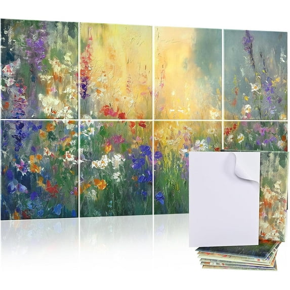 DAZLUTE 8 Pack Art Acoustic Panels, 48"X32" Self-Adhesive Soundproof Wall Panels, Decorative Sound Absorbing Panels, Acoustic Treatment for Studio Home Office