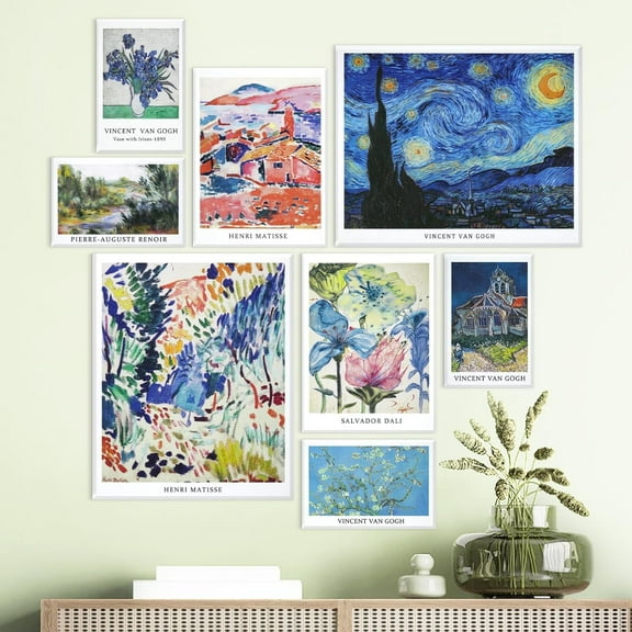 DAZLUTE 8 Pack Art Acoustic Panels, Self-adhesive Soundproof Wall Panels, Decorative World Renowned Paintings Sound Absorbing Panels for Acoustic Treatment and Wall Art Decor