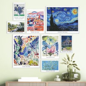 DAZLUTE 8 Pack Art Acoustic Panels, Self-adhesive Soundproof Wall Panels, Decorative World Renowned Paintings Sound Absorbing Panels for Acoustic Treatment and Wall Art Decor