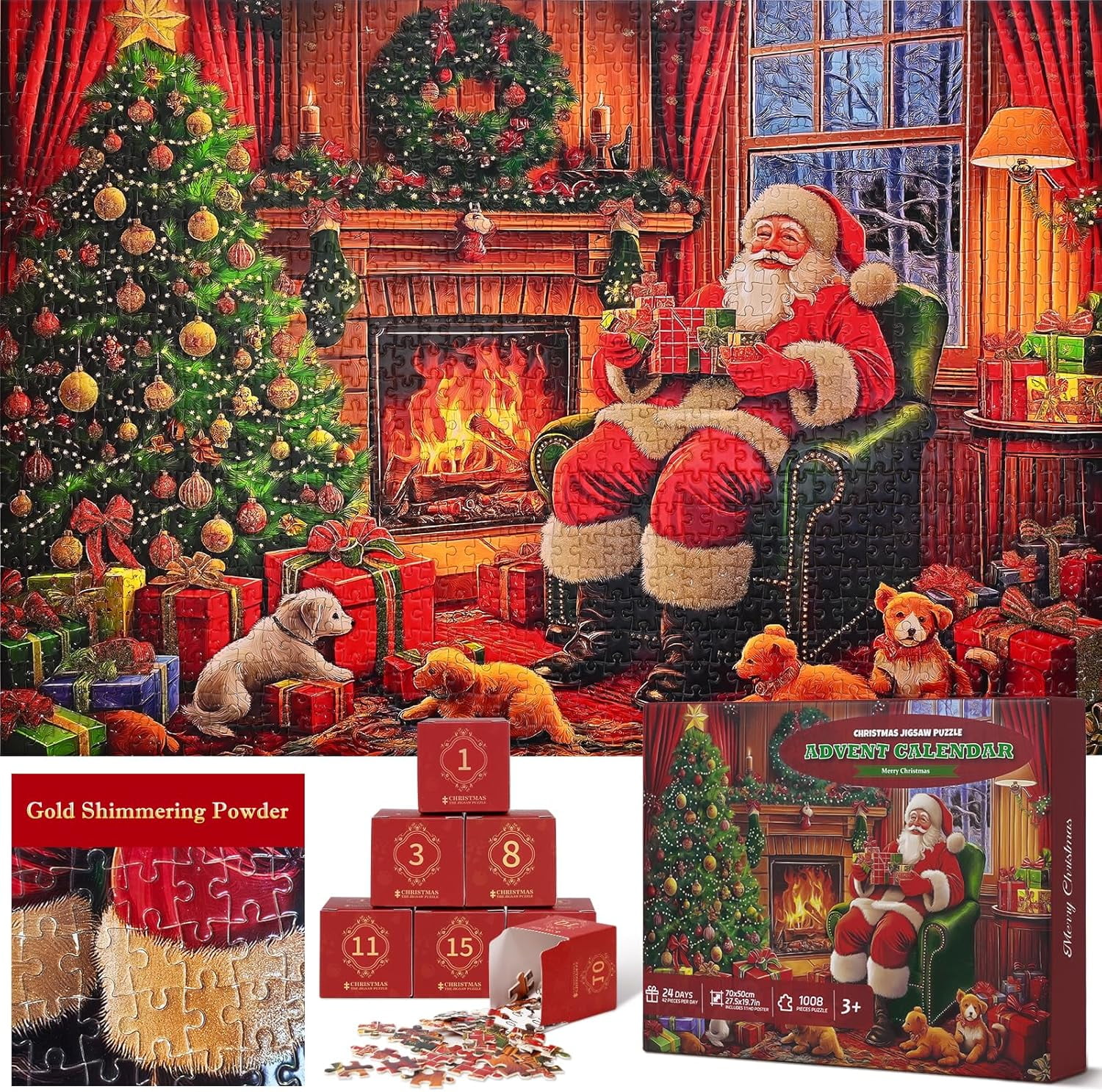 DAZLUTE Advent Calendar 2024 Puzzles for Adults 1008 Pieces, Christmas ...