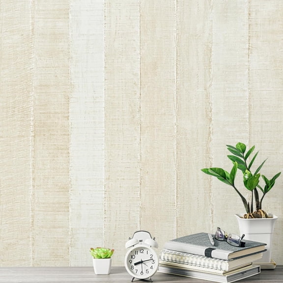 DAZLUTE Beige, Peel & Stick Wallpaper 17.7" x 394"