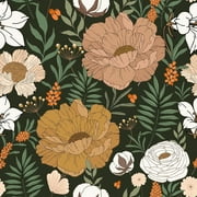 DAZLUTE Boho Floral Peel and Stick Wallpaper 17.7" x 118", Removable Daisy Peony Camellia Wallpaper, Self Adhesive Contact Paper for Bathroom Cabinet Wall Decor