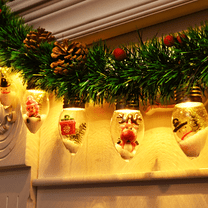 DAZLUTE Christmas Snow Globe String Lights Indoor Decorations String Light for Christmas Tree Snow Scene Decor for Home Bedroom Fireplace Xmas Lights