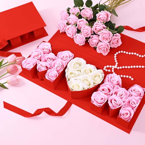 DAZLUTE Mother's  Creative Gifts for Mom Packaging Idea, Large Gift Boxes with Lids Happy Birthday Gifts for Women Mom , Fillable MOM Letter Shaped(Red)