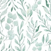 DAZLUTE Floral Wallpaper Peel and Stick Wallpaper Green Leaf Self Adhesive Removable Wallpaper Contact Paper,17.7" x 118"