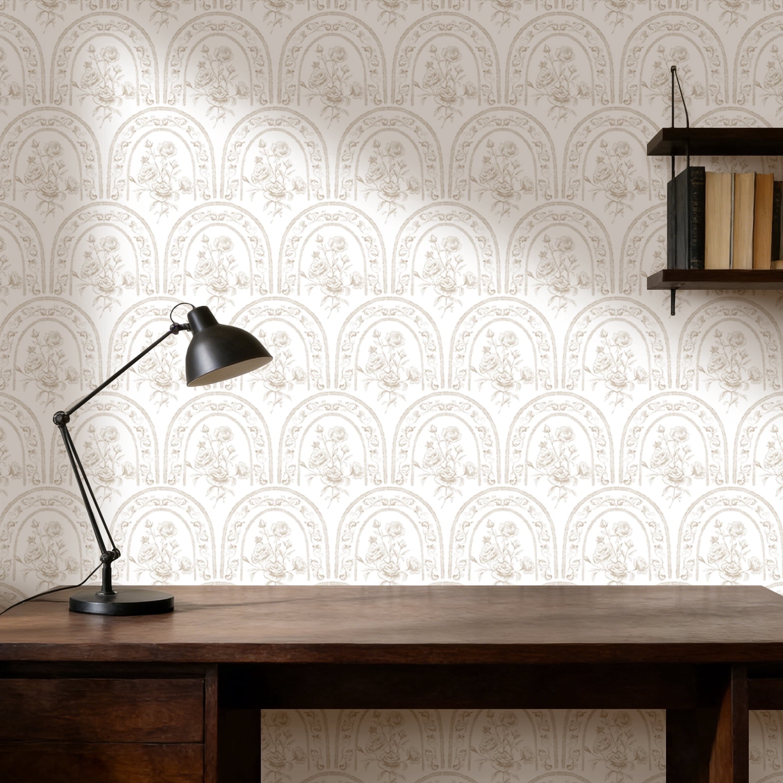 DAZLUTE Large Floral Peel and Stick Wallpaper Vintage Floral Wallpaper Stylish Floral Contact Paper Leaf Wallpaper Self Adhesive Removable Wallpaper,17.71" x 118"