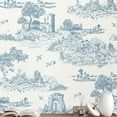 thumbnail image 1 of DAZLUTE Mural Peel and Stick Wallpaper 17.7” X 394” ,Blue and White Removable Wallpaper,Self-Adhesive Contact Paper, 1 of 8