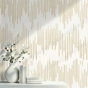 DAZLUTE Peel and Stick Wallpaper Beige Striped Wallpaper Geometric Contact Paper Self Adhesive Removable Wall paper Decorative for Home Bedroom Cabinets Thicken,17.32 in x 118 in