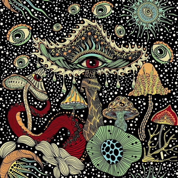 DAZLUTE Peel and Stick Wallpaper Floral Wallpaper Boho Mushroom Wallpaper Self Adhesive Removable Stick on Wallpaper for Bed Room Walls, 17.7in x 32.8ft