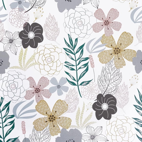 DAZLUTE Peel and Stick Floral Wallpaper Self-Adhesive Removable Contact Paper for Wall Decor,17.71" x 394"