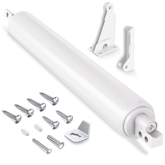 DAZO Screen Door Closer Kit for Storm Doors, Pneumatic Door Closing Cylinder with Adjustable Speed, Bracket and Mounting Screws, White, 1 Pack