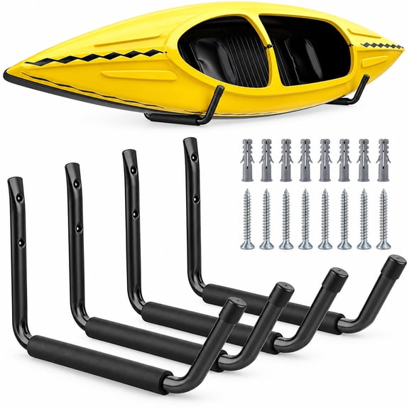 DAZO Lightweight Wall Mount Kayak Rack, Multi-Purpose Garage Storage Hooks for Canoe, Paddle Board, Surfboard and Snowboard