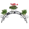 thumbnail image 1 of DAZONE Arch Metal Potted Plant Stand with 3 Holders Potted Plant Rack Organizer, 1 of 6