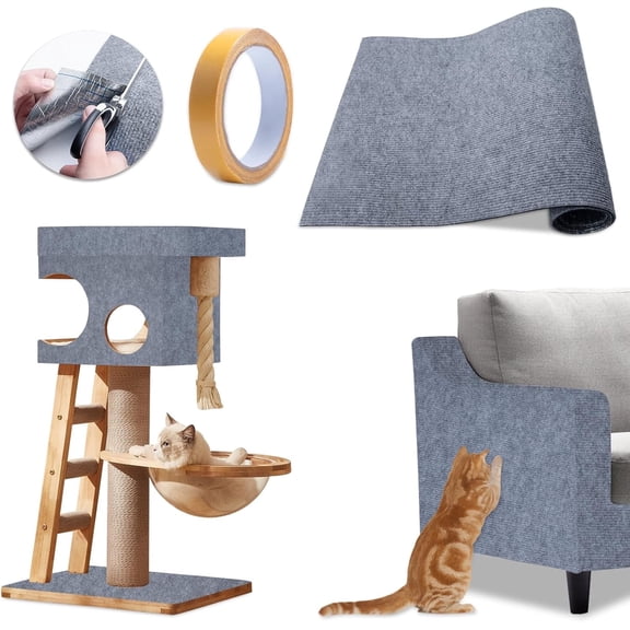 DAZUINIAO Cat Scratching Pad 2 Pack, Self-Adhesive Cat Scratch Mat Wall Protector, Large Cat Scratcher for Furniture, Sofa, Wall Protection for Indoor Cats