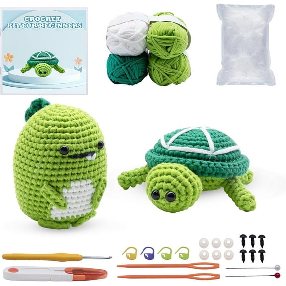 Crohet Kit for Beginners Women ，Crochet Starter Animal Kits for Adult and Kids with Step-by-Step Video Tutorials and Yarns, Hook, Accessories, Graduation Gifts