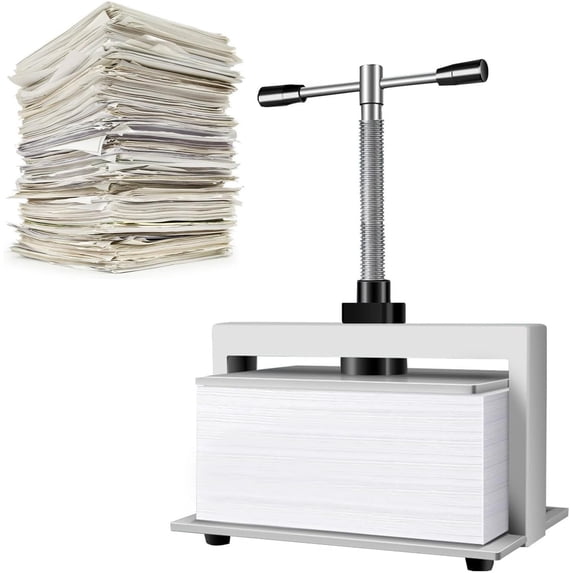 DAZULI Manual Paper Press Machine A3/A4 Book Press Bookbinding Notes Office Invoice Steel Flattening Machine 3306lbs/1500kg Pressure,A3