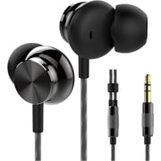 DAZZLE- Betron BS10 Earphones Wired Earbud Headphones with 3.5mm Jack, Black | 12mm Bass Driver, Comfortable S/M/L Ear Buds and Case included, Secure Fit, Tangle-Free Cord, No Mic