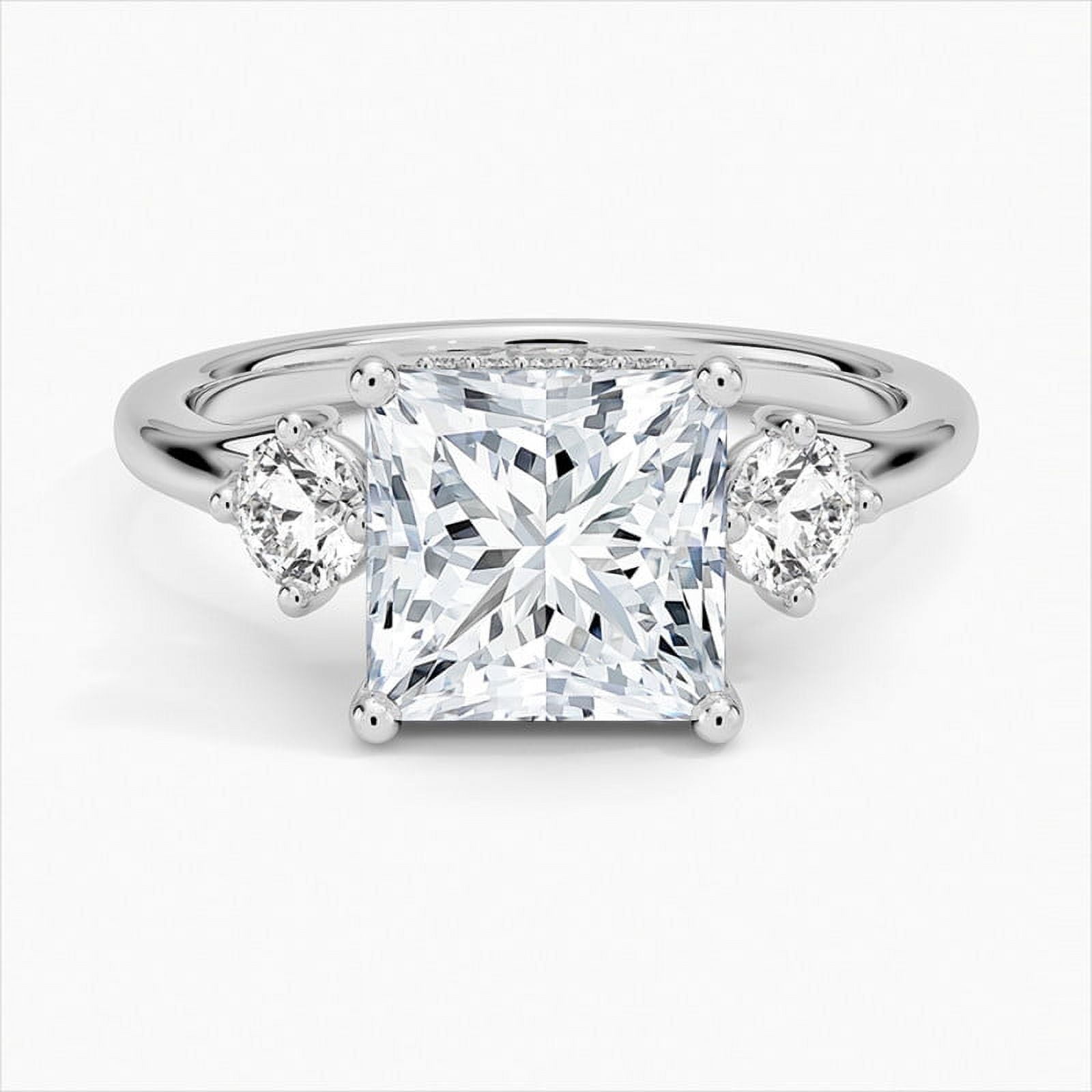 DAZZLE Jewel 14K White Gold Plated Rings for Her - 1.9 Ct Princess Cut ...