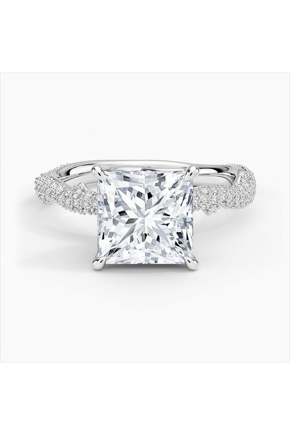 Princess Cut 1.9 Ct Lab Created Diamond Women's Wedding Ring - 14K White Gold Plated Wedding Anniversary Ring - Diamond Ring for Her - Ring for Women's - Wedding Rings for Herfriend