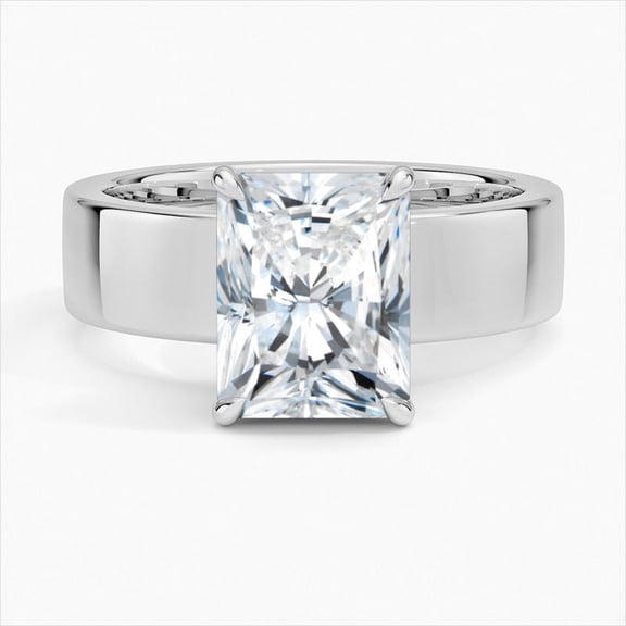 Dazzle Jewel Radiant Cut 2.1 Ct VVS1/D Lab Created Simulated Diamond Ring - 14K White Gold Plated Diamond Ring - Under Halo Rings for Women's - Hidden Halo Rings for Women's - Anniversary Gift