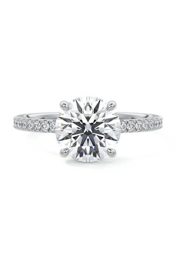 14K Gold Plated Diamond Ring - Round Cut 1.8 Ct VVS1/D Diamond Solitaire Ring - Simple One Stone Wedding Engagement Ring For Women's - Forever Diamond Ring for Women's