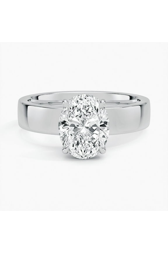 Round Cut 2 Ct Lab Created Diamond Rings - 14K White Gold Plated Wedding Rings - Silver Simple Rings for Women's - Engagement Wedding Unique Rings for Women's - Valentine's Day Gift