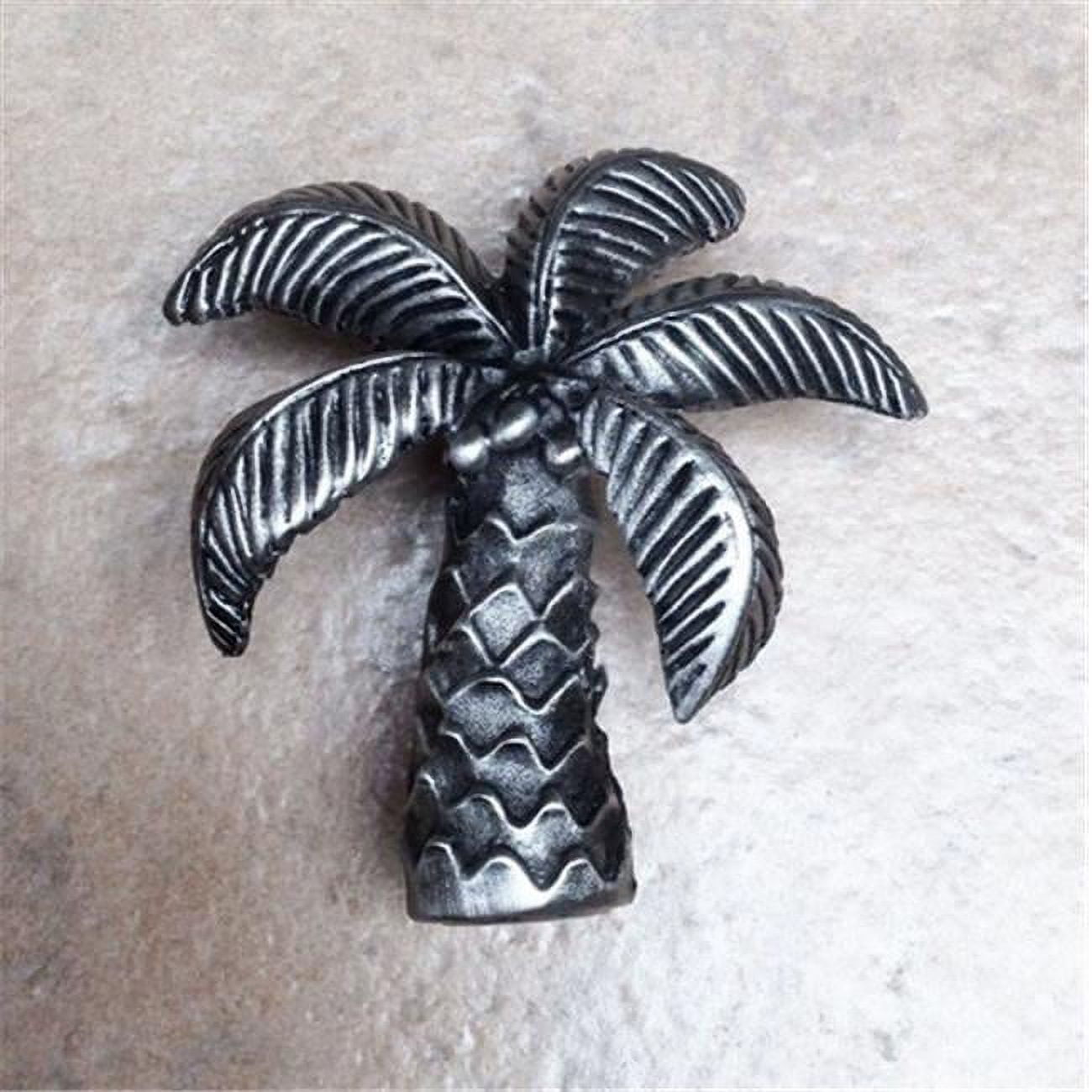 Satin Pewter 2" Palm Tree Cabinet Knob