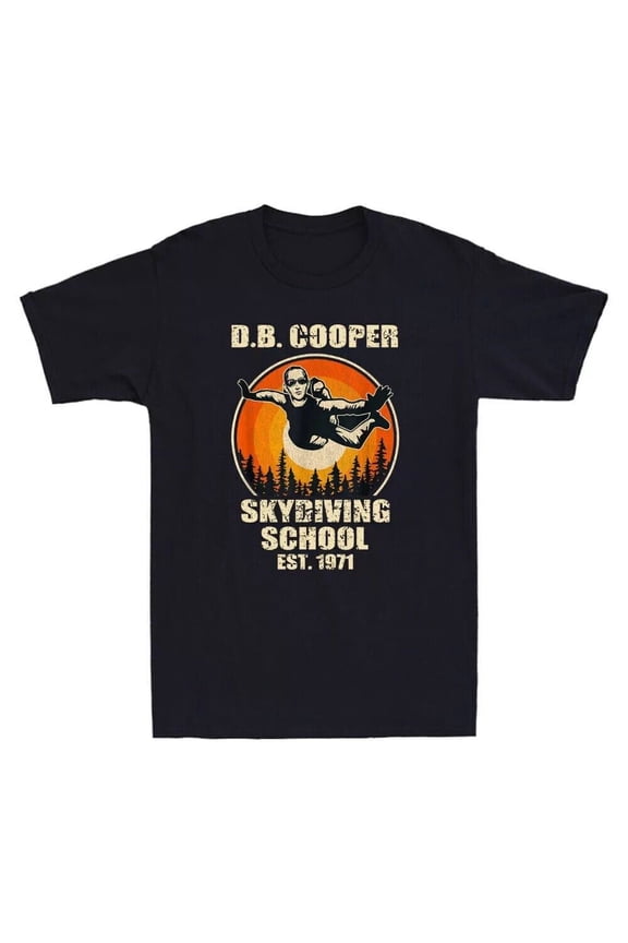 DB Cooper Skydiving School Est.1971 Funny DB Cooper Meme Vintage Men's T-shirt