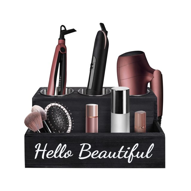 DB DORVEY BEAUTY Hair Tool Organizer, Hair Dryer Rustic Black Bathroom