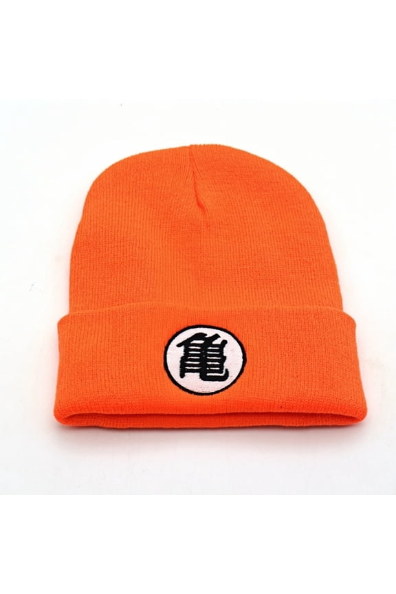 DB Dragon Anime Ball Catoon Knitting Hat - Fleece-Lined Acrylic Beanie, Cute Kawaii Embroidery Trapper Cap for Women Men Unisex