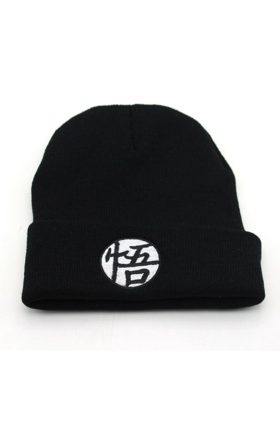DB Dragon Anime Ball Catoon Knitting Hat - Fleece-Lined Acrylic Beanie, Cute Kawaii Embroidery Trapper Cap for Women Men Unisex