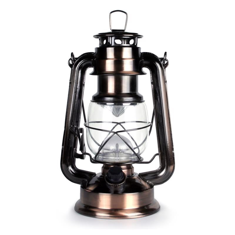 Copper 9" LED Lantern with Wire Guard and Dimming Switch