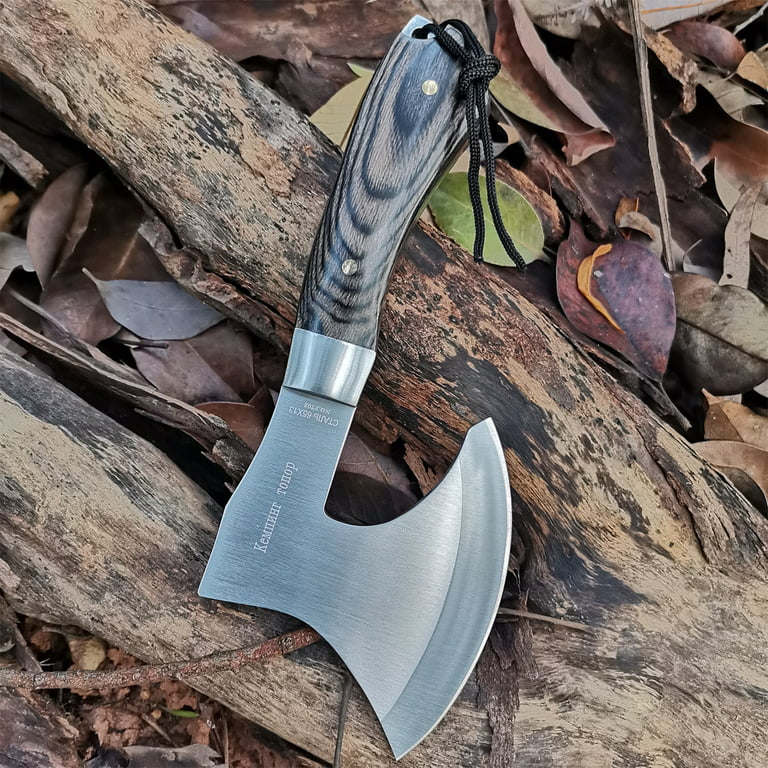 DB Full Tang Sharp Axe Kitchen Bone Knife Camping Survival Axe Knife  Stainless Steel Tomahawk Outdoor Tools Hunting Hammered 