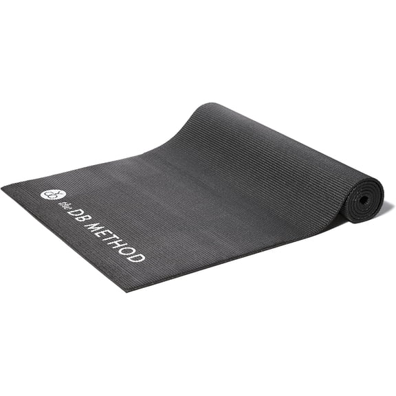 The DB Method Yoga Mat for Home Gym Exercise Equipment Machine Stability, Non Slip Indoor Mat for Pilates, Stretching, Fitness, Bike or Squat Machine Floor Protector Mats, Black