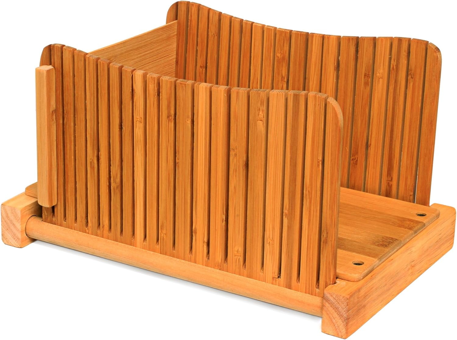 Compact Foldable Bamboo Bread Slicer with Adjustable Thickness