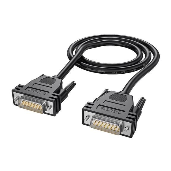 DB15 Cable 1.5M DB15 Female Male Extension Cable Double Shielded Metal Braide Aluminum Foil Wire for Stable Data Transfer