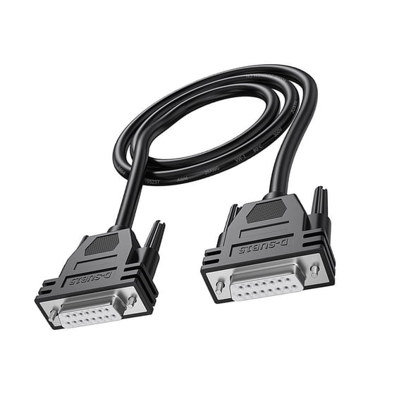 DB15 Female to Male Wire High Performances Cable Double Shielding Aluminum Foil Braide Signals Stability Optimized