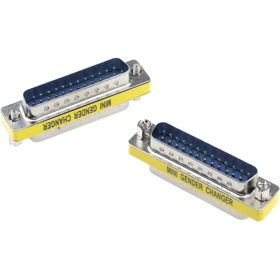 DB25 25 Pin Gender Changer D-SUB 25Pin Coupler Serial Cable Gender Changer RS232 VGA Adapter Connetor for Applications Pack of 2 (Male to Male)