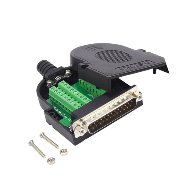 DB25 Adapter Industrial D-SUB 25pin Male/Female RS232 Adapter ABS Housing Contacts Tool