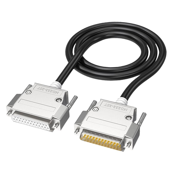 DB25 Male Female Extension Cable , 26AWG 25Pin Double Shielding Wire High Resistance PVC, Black Various Length