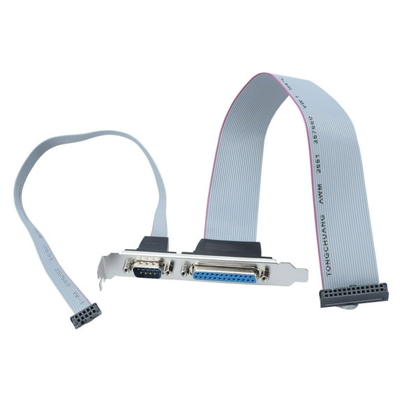 DB25 to IDC 26p + DB 9 to IDC 10p Com Port Motherboard Cable Slot Panel