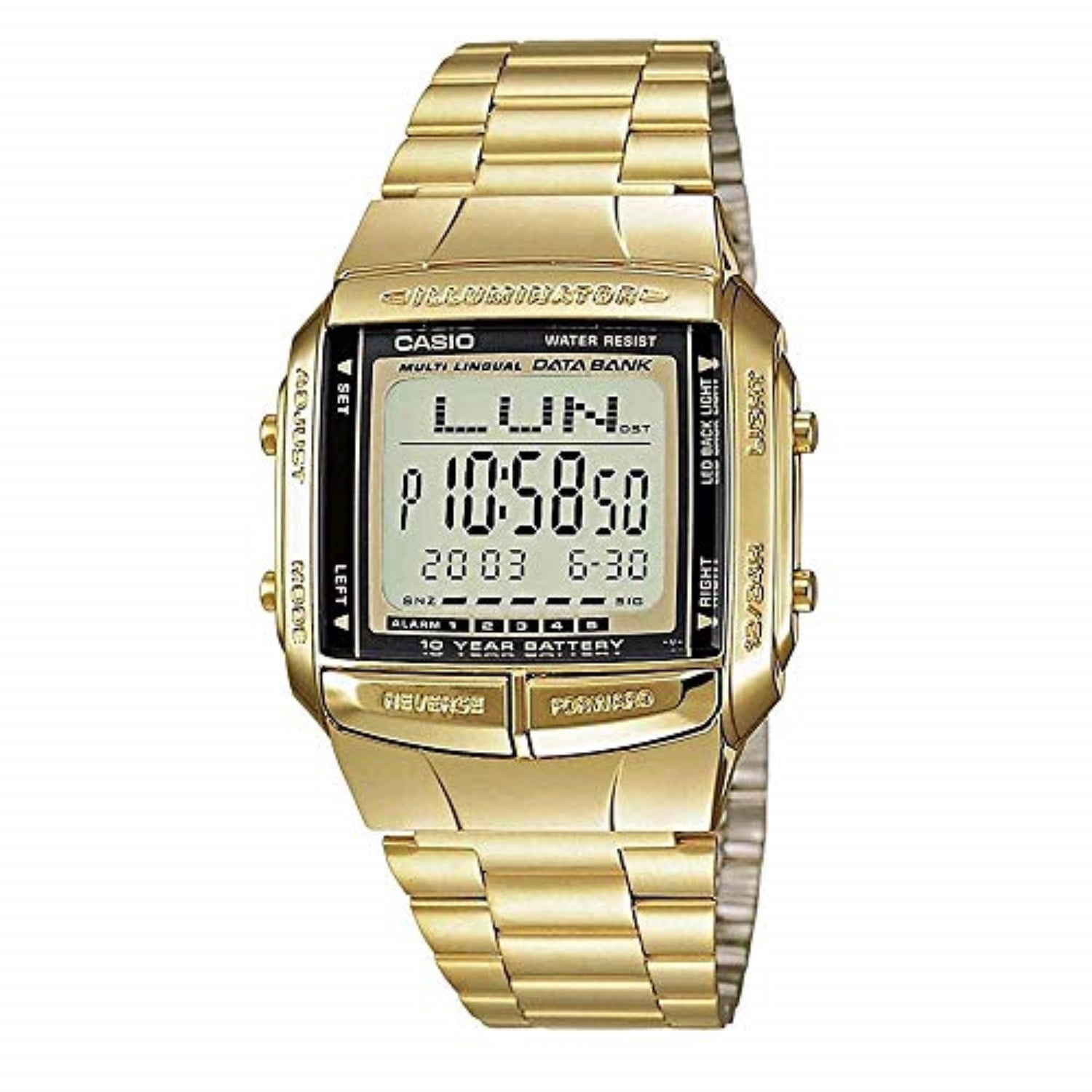 DB360G 1D Gold Black Digital Watch Gold One Size